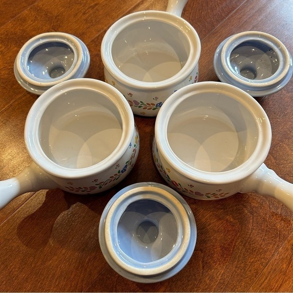 Set of 3 Vintage Cottagecore Lidded Onion Soup Bowls, New Avenues, Laurelwood, - Picture 10 of 16